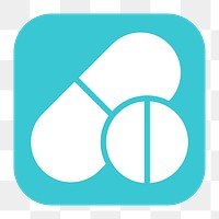 Medicine png sticker, flat square icon, transparent background