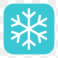 Snowflake png sticker, flat square icon, transparent background