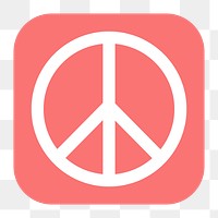 Peace symbol png sticker, flat square icon, transparent background