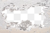 Broken concrete wall png mockup on transparent background