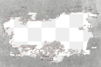 Broken concrete wall png mockup on transparent background