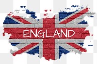 Png British flag brick wall sticker, transparent background