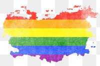 Png Rainbow flag brick wall sticker, transparent background