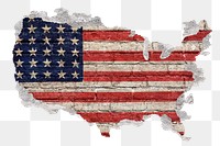 Png American flag continent sticker, transparent background