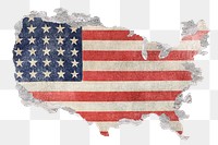 Png American flag continent sticker, transparent background