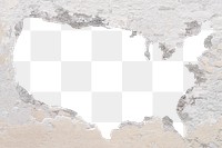 Png USA broken wall mockup, transparent background