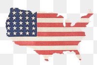 Png American flag continent sticker, transparent background