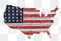 Png American flag continent sticker, transparent background