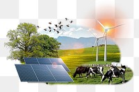 Alternative energy png sticker, environment remixed media design, transparent background