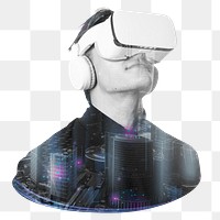 VR headset png sticker, technology remixed media design, transparent background