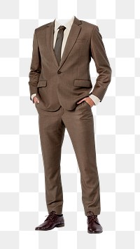 Headless businessman png sticker, full body cut out on transparent background