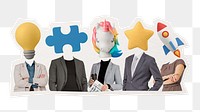 Successful business png team sticker, teamwork remixed media, transparent background