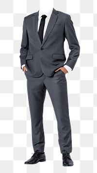 Headless businessman png sticker, full body cut out on transparent background