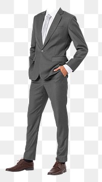 Headless businessman png sticker, full body cut out on transparent background