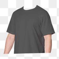 Headless man png sticker, gray t-shirt image, transparent background