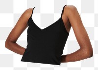 Headless woman png tank top, women's fashion image, transparent background