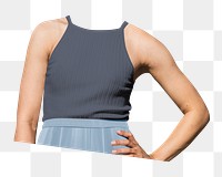 Headless woman png tank top, women's fashion image, transparent background