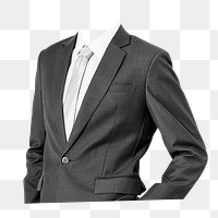 Headless businessman png sticker, wearing suit image, transparent background