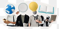 Creative head png students sticker, education remixed media, transparent background