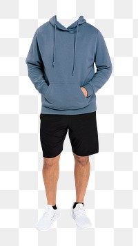 Headless man png sticker, wearing hoodie, transparent background