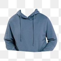 Headless man png sticker, wearing hoodie, transparent background