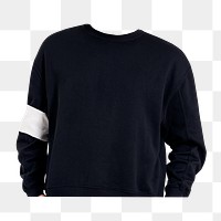 Men's black sweater png sticker, winter fashion, transparent background