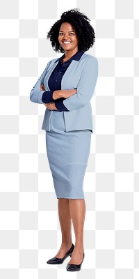 Black businesswoman png sticker, woman empowerment, transparent background