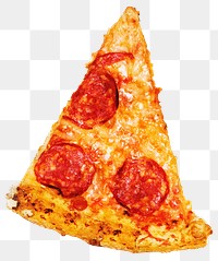 Pizza slice png sticker, junk food on transparent background