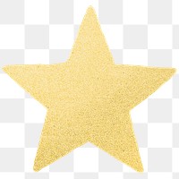 Gold star png sticker, ranking icon on transparent background