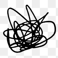 Messy scribble png sticker, pencil doodle, transparent background