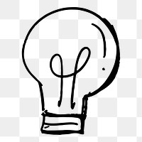 Light bulb png doodle sticker, cute business graphic, transparent background