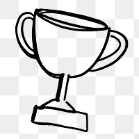 Trophy png doodle sticker, cute business graphic, transparent background
