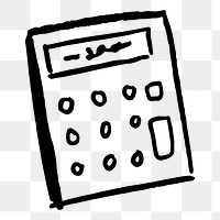 Calculator png doodle sticker, cute business graphic, transparent background