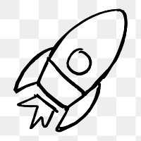 Rocket png doodle sticker, cute business graphic, transparent background