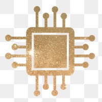 Computer chip png sticker, technology on transparent background