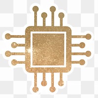 Computer chip png sticker, technology on transparent background