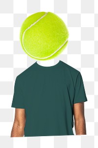 Tennis head png man, sports remixed media, transparent background