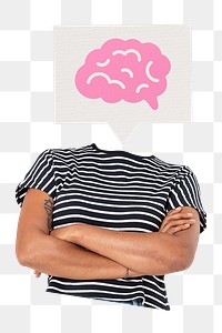 Brain head png woman, medical, health remixed media, transparent background