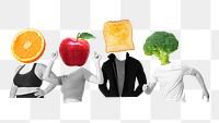 Breakfast head png people, healthy food remixed media, transparent background