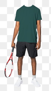 Headless tennis player png sticker, male athlete image, transparent background