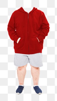 Headless man png sticker, wearing hoodie, transparent background