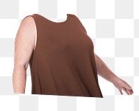 Headless woman png tank top, women's fashion image, transparent background