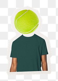 Tennis head png man, sports remixed media, transparent background