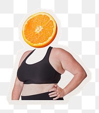Orange head png fruit woman, health, wellness remixed media, transparent background