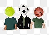 Sporty head png men,  remixed media, transparent background