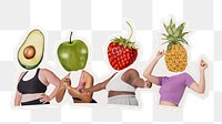 Fruit head png people, health, wellness remixed media, transparent background
