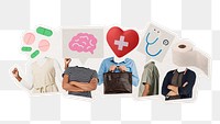 Medical head png people, creative health remixed media, transparent background