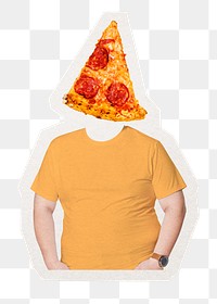 Pizza head png man, junk food remixed media, transparent background