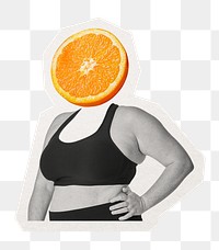 Orange head png fruit woman, health, wellness remixed media, transparent background