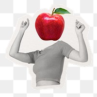 Apple head png fruit woman, health, wellness remixed media, transparent background